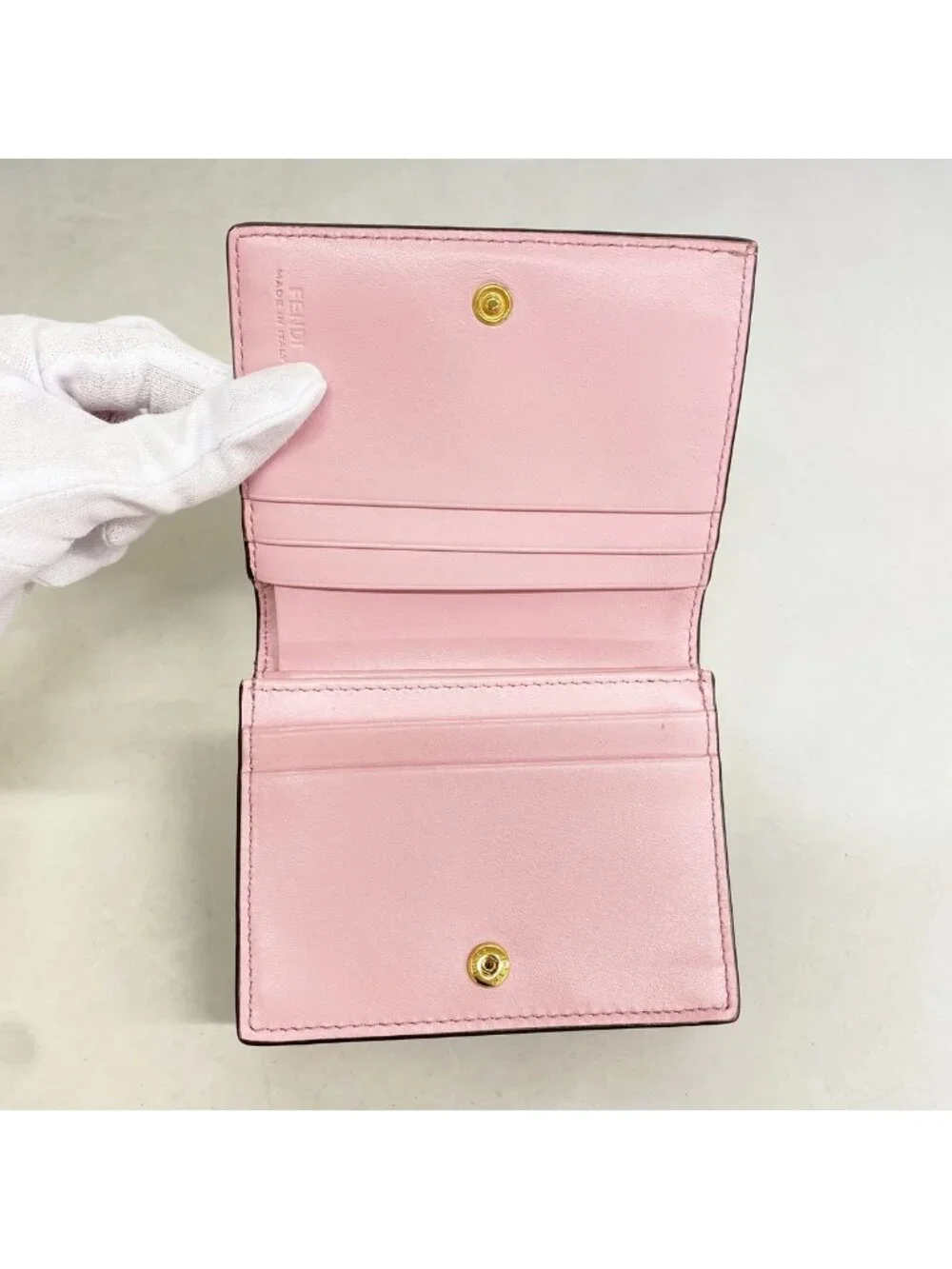 Fendi Wallet Leather Pink Gold